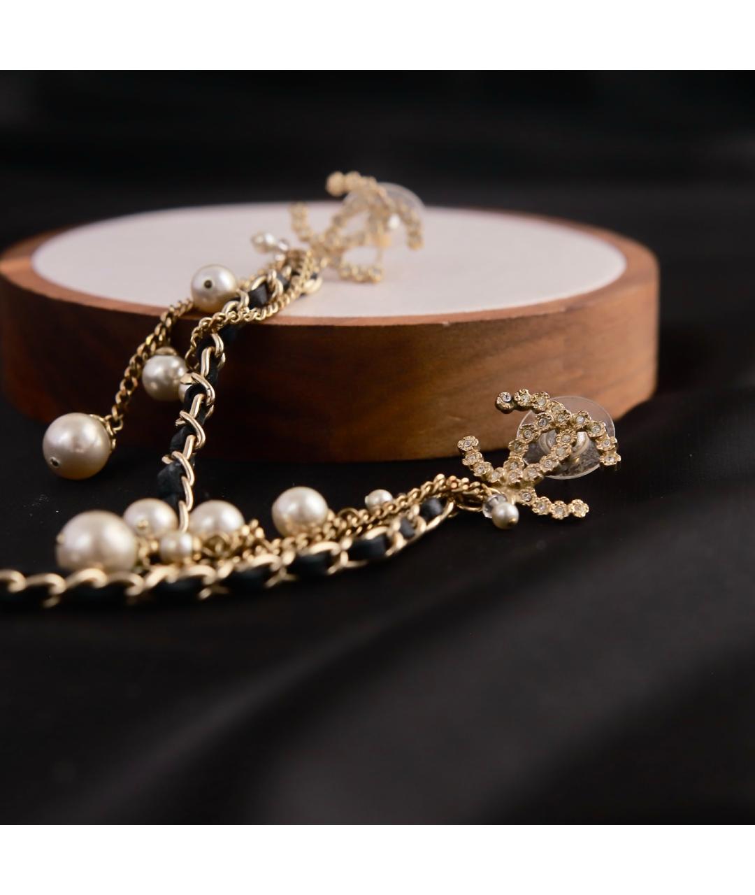 CHANEL Золотые металлические серьги, фото 9