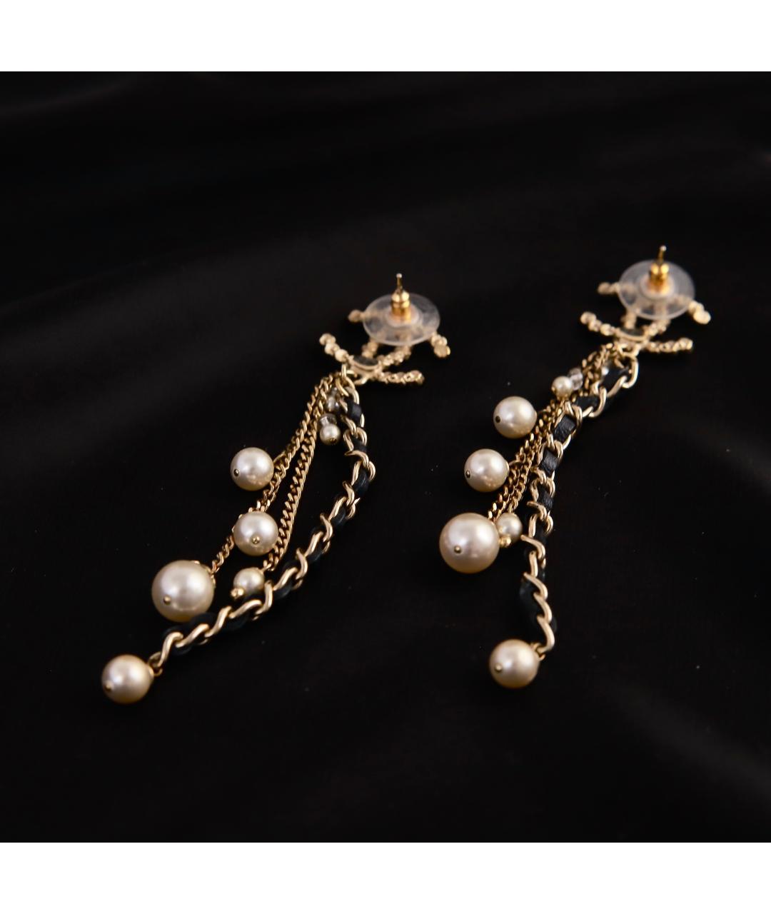 CHANEL Золотые металлические серьги, фото 5