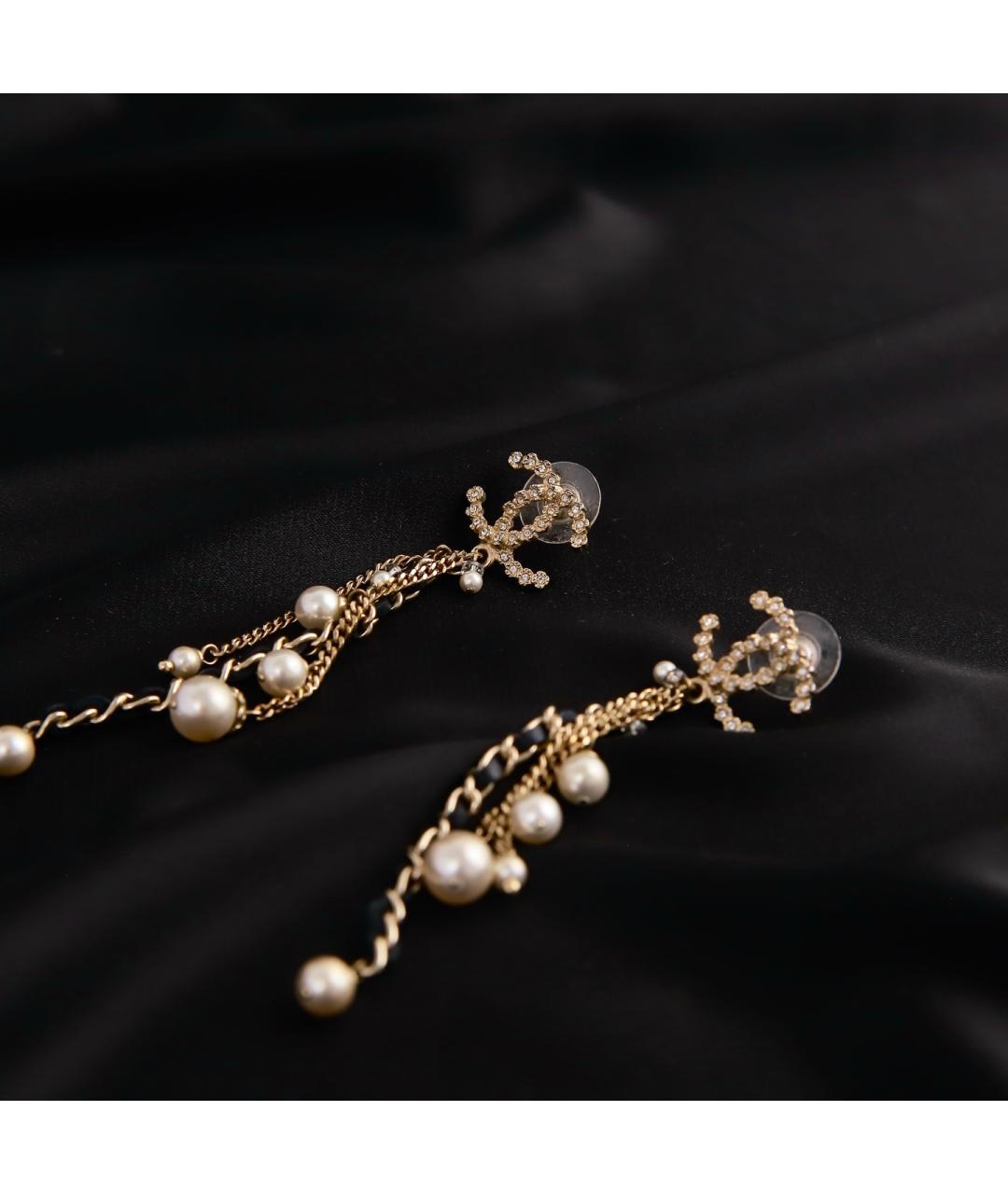 CHANEL Золотые металлические серьги, фото 2