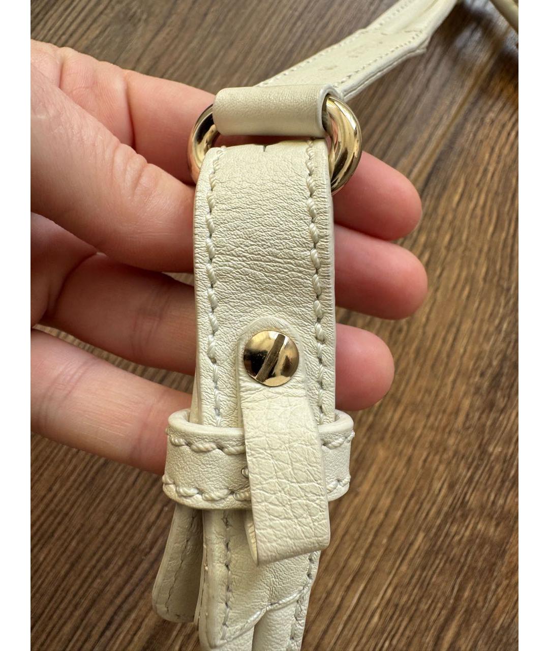 CELINE Бежевый кожаный ремень, фото 6