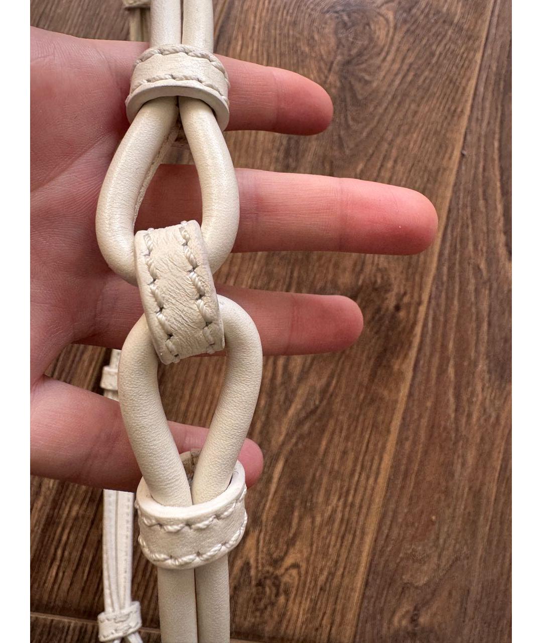 CELINE Бежевый кожаный ремень, фото 7