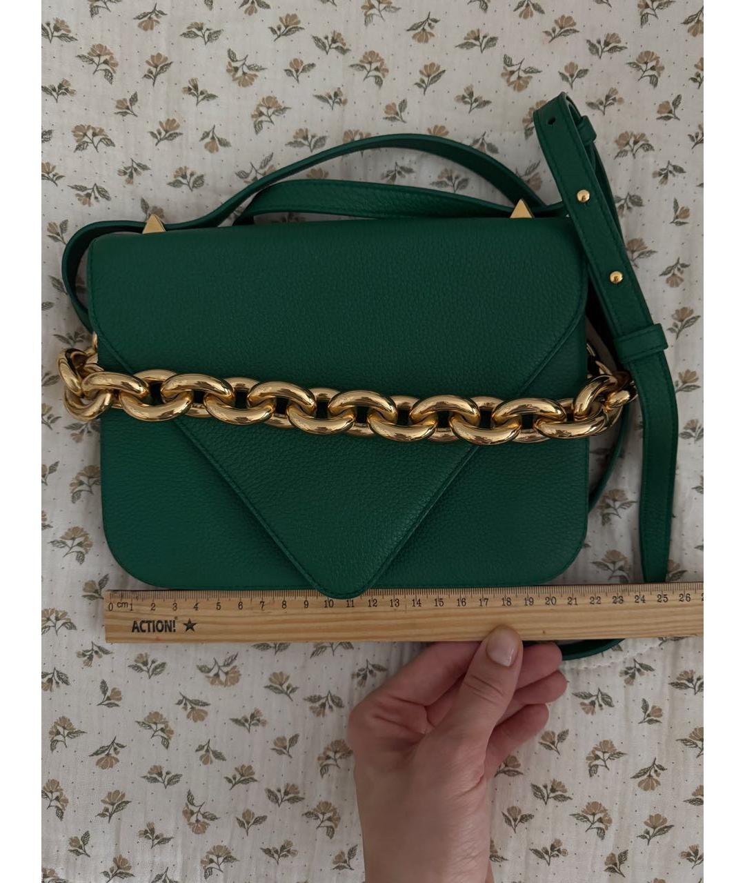 BOTTEGA VENETA Зеленая кожаная сумка через плечо, фото 9