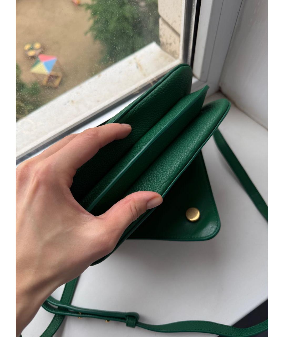 BOTTEGA VENETA Зеленая кожаная сумка через плечо, фото 2