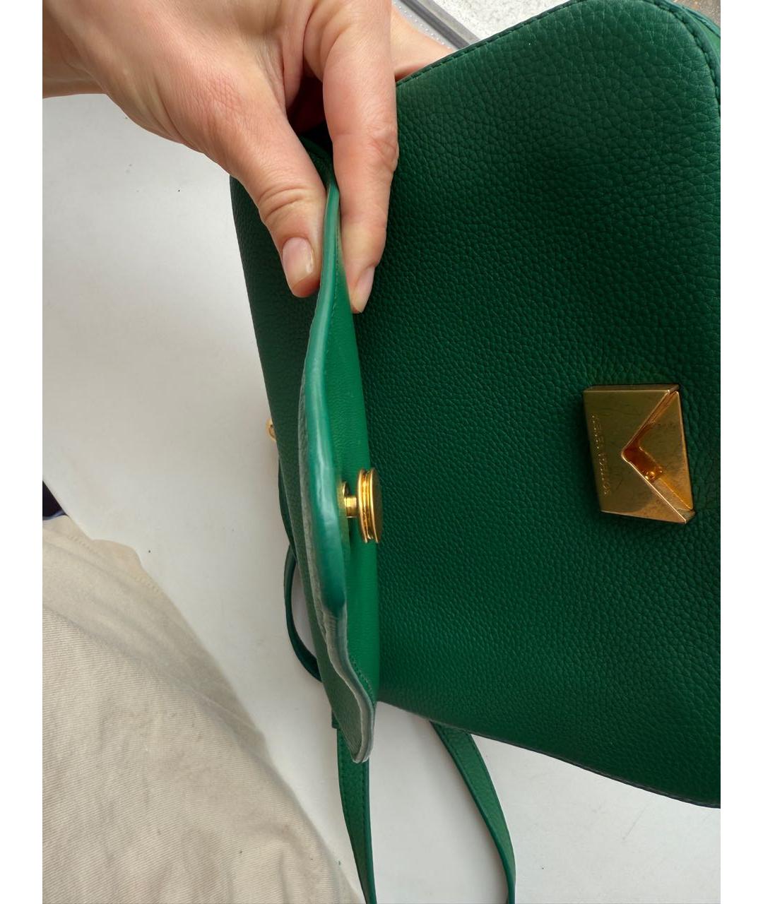 BOTTEGA VENETA Зеленая кожаная сумка через плечо, фото 6