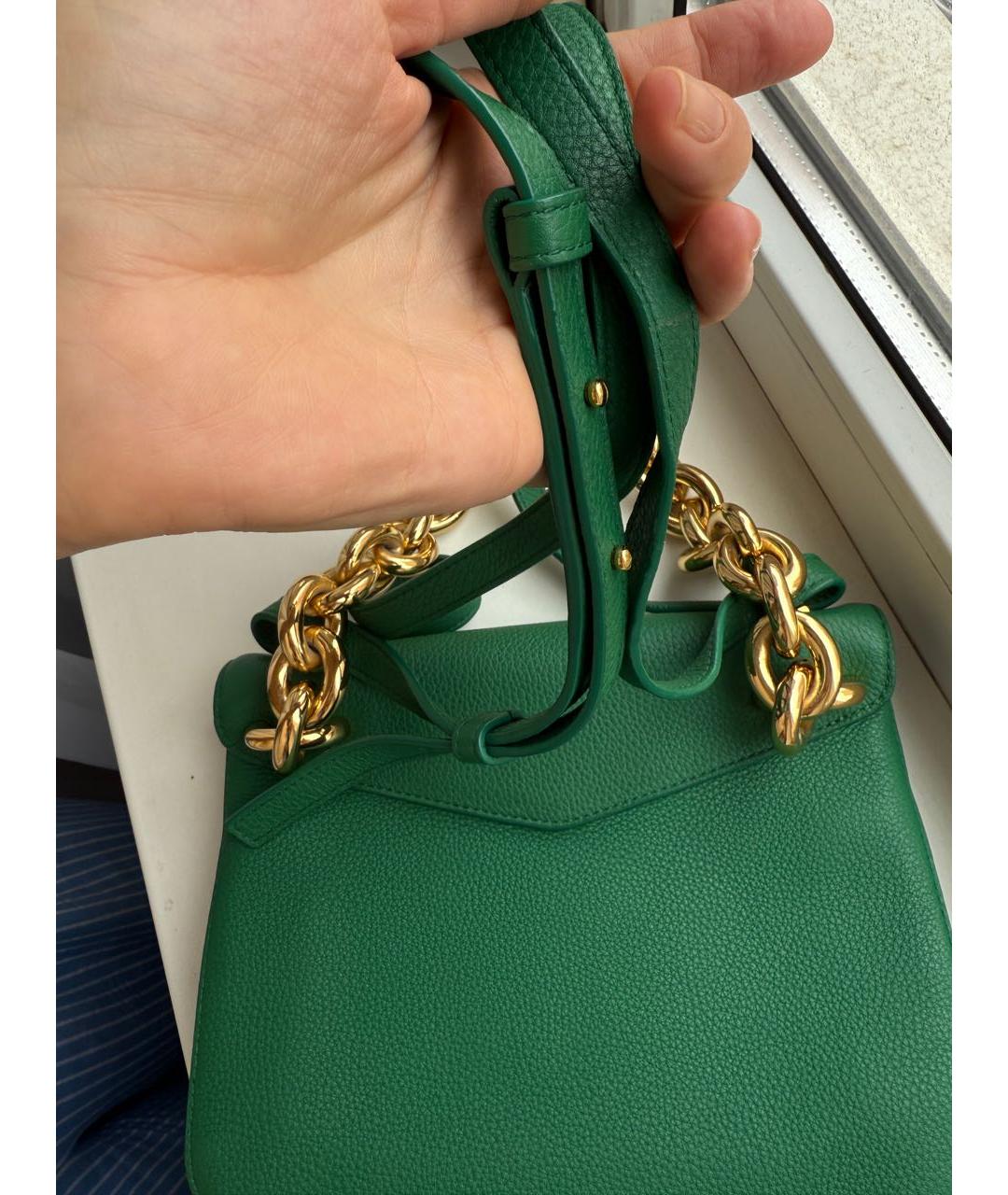 BOTTEGA VENETA Зеленая кожаная сумка через плечо, фото 8