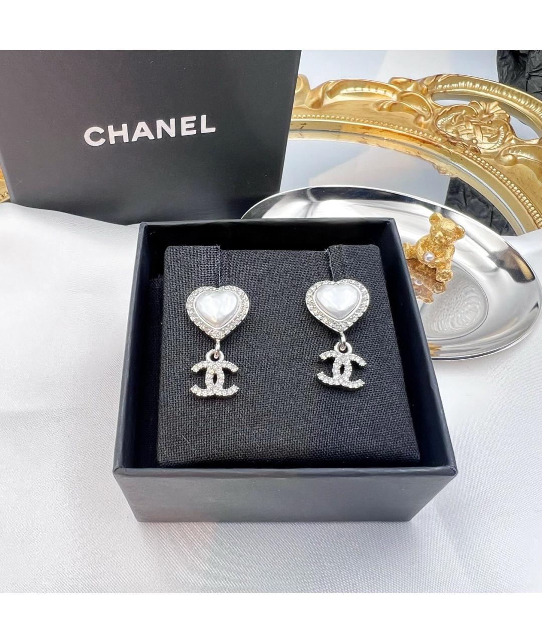 CHANEL Серебряные металлические серьги, фото 7