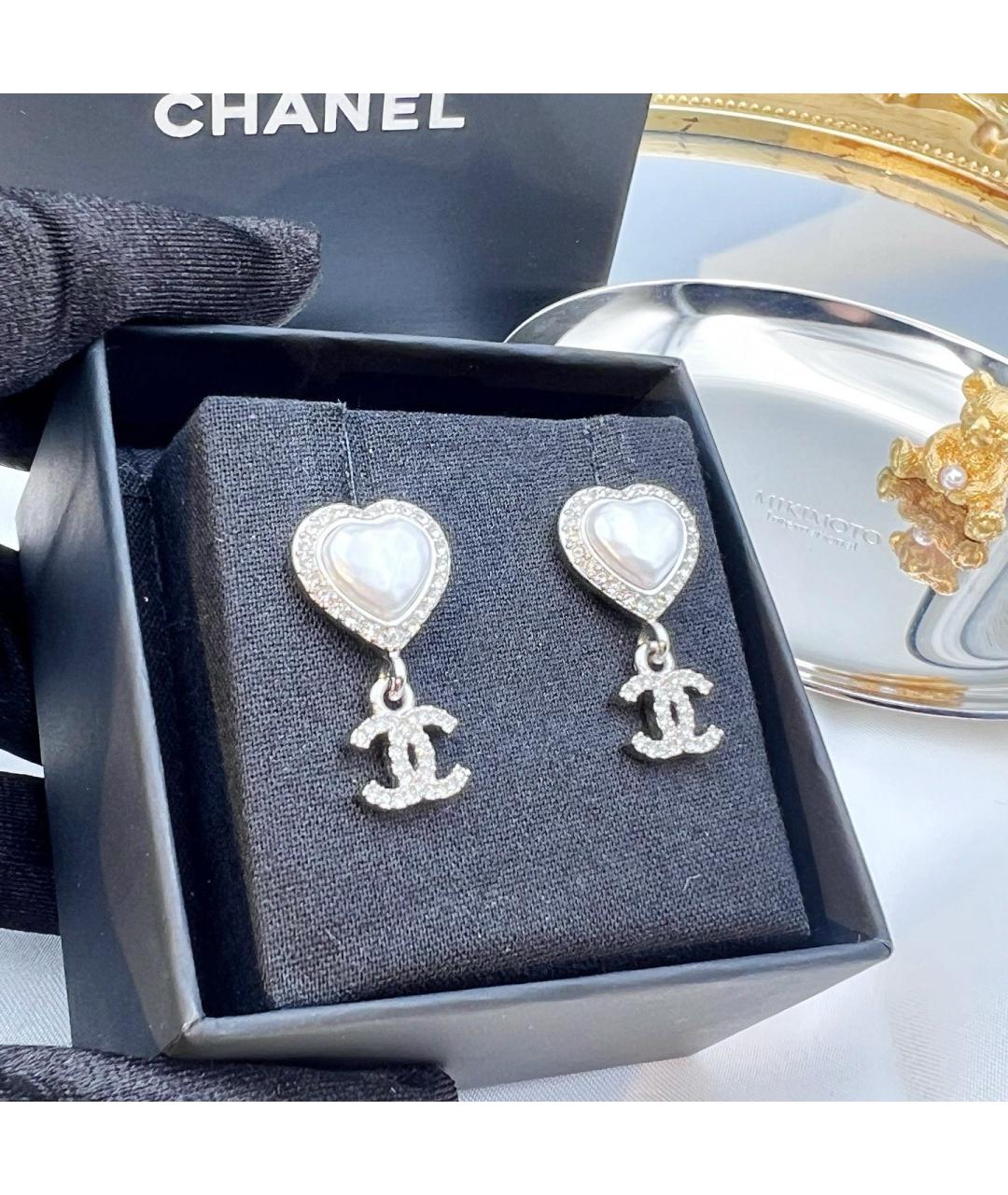 CHANEL Серебряные металлические серьги, фото 3