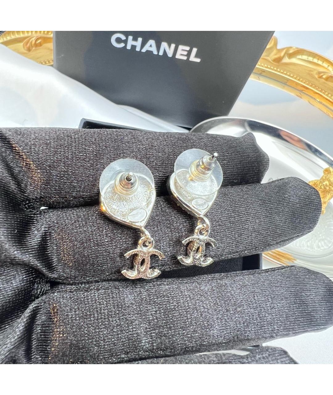 CHANEL Серебряные металлические серьги, фото 5