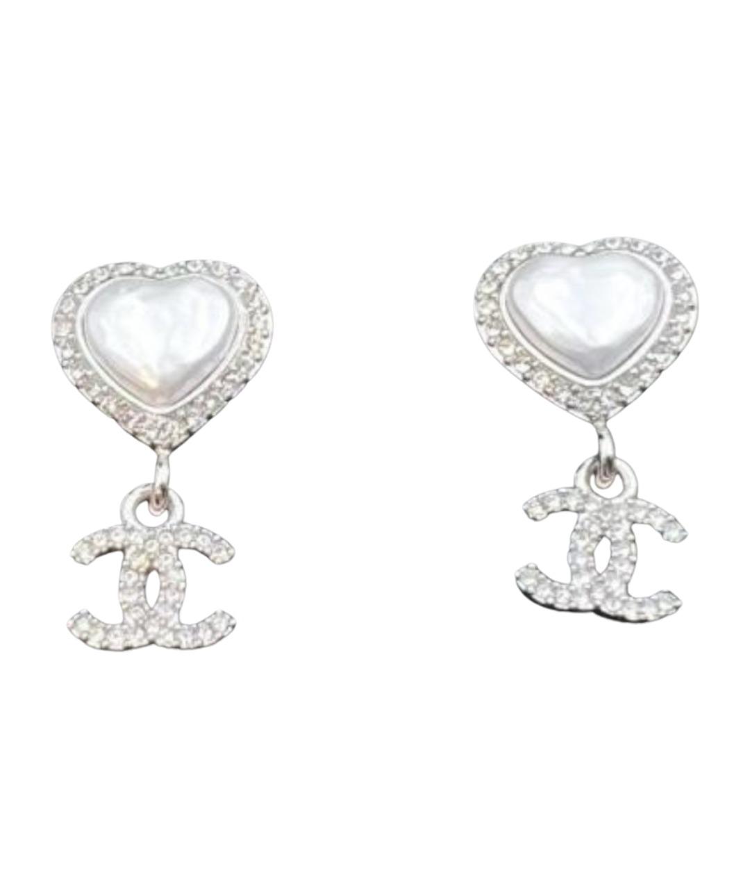 CHANEL Серебряные металлические серьги, фото 1