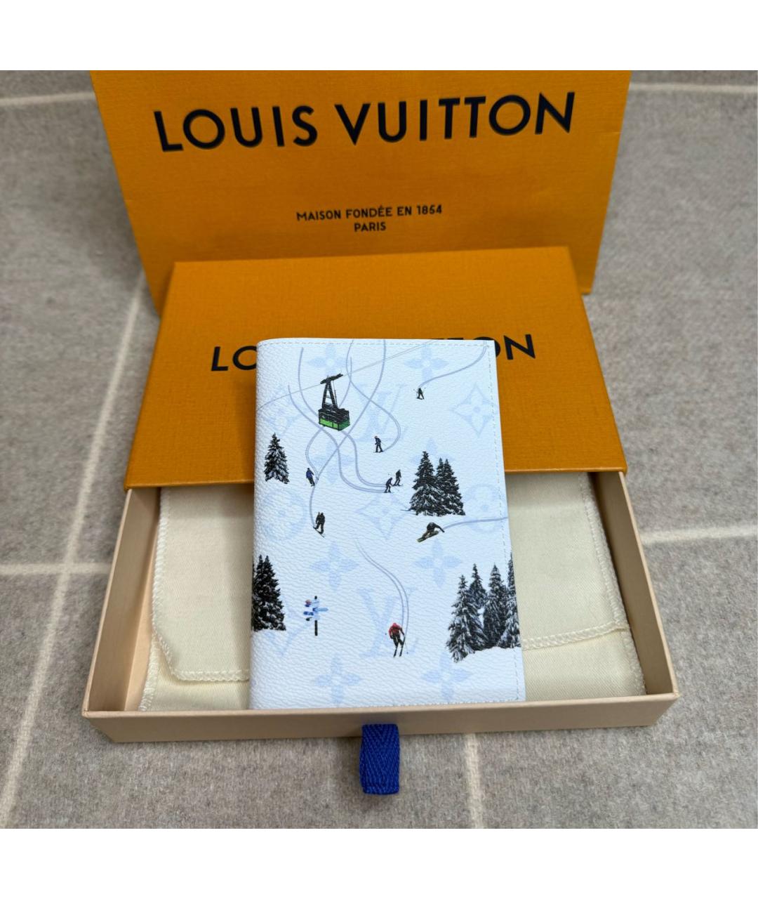 LOUIS VUITTON Белая кожаная визитница, фото 2