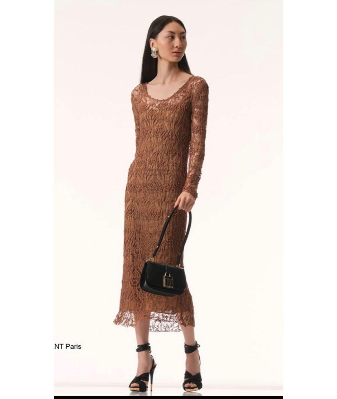 TOM FORD Золотое шелковое вечернее платье, фото 3