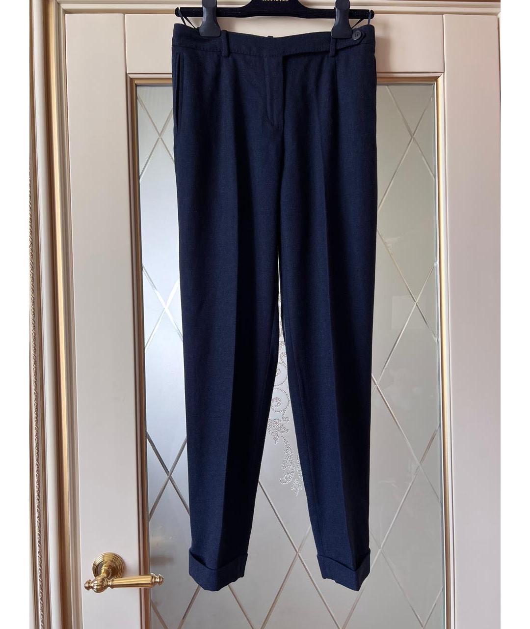 LORO PIANA Темно-синие кашемировые повседневные брюки, фото 6
