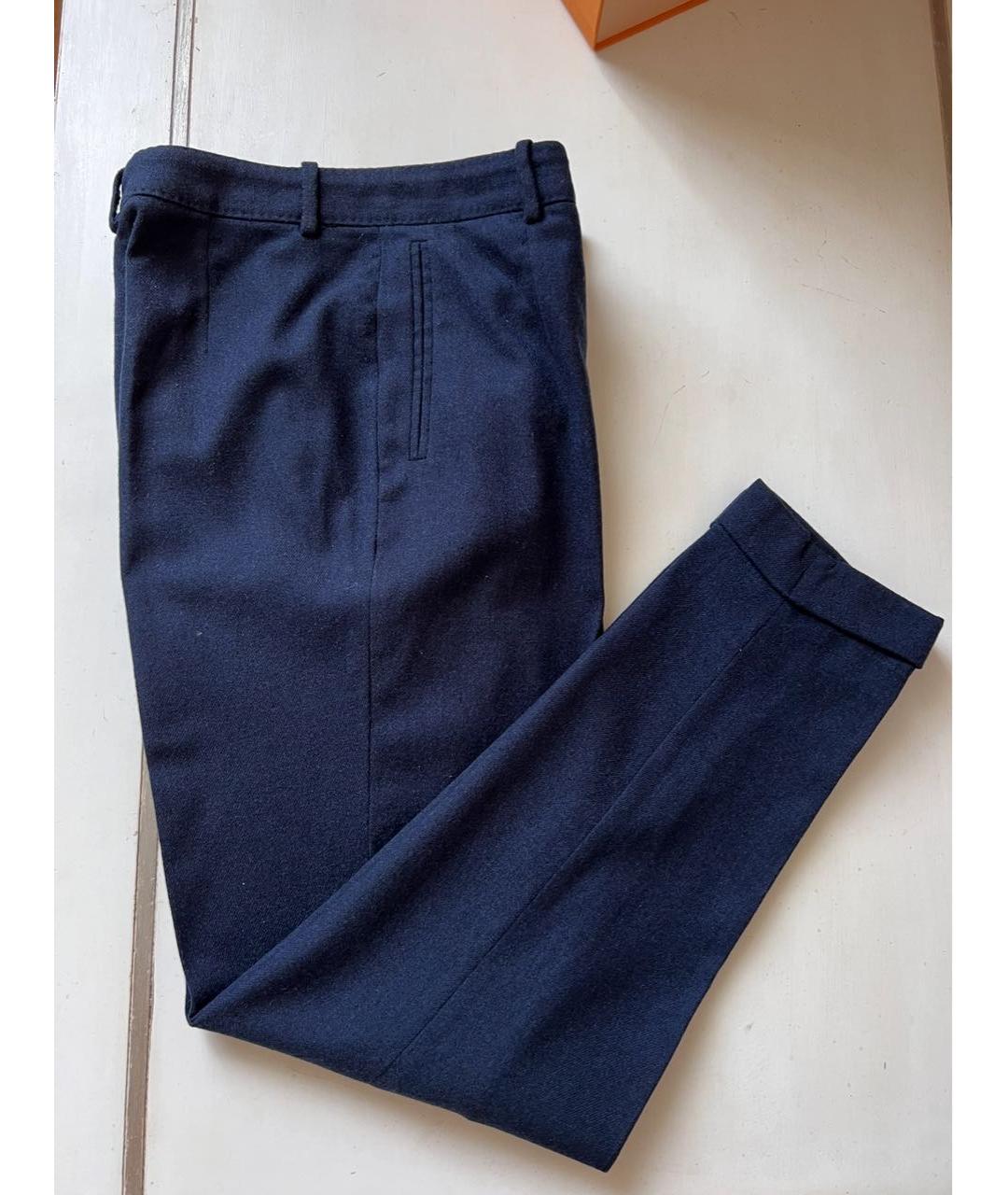 LORO PIANA Темно-синие кашемировые повседневные брюки, фото 3