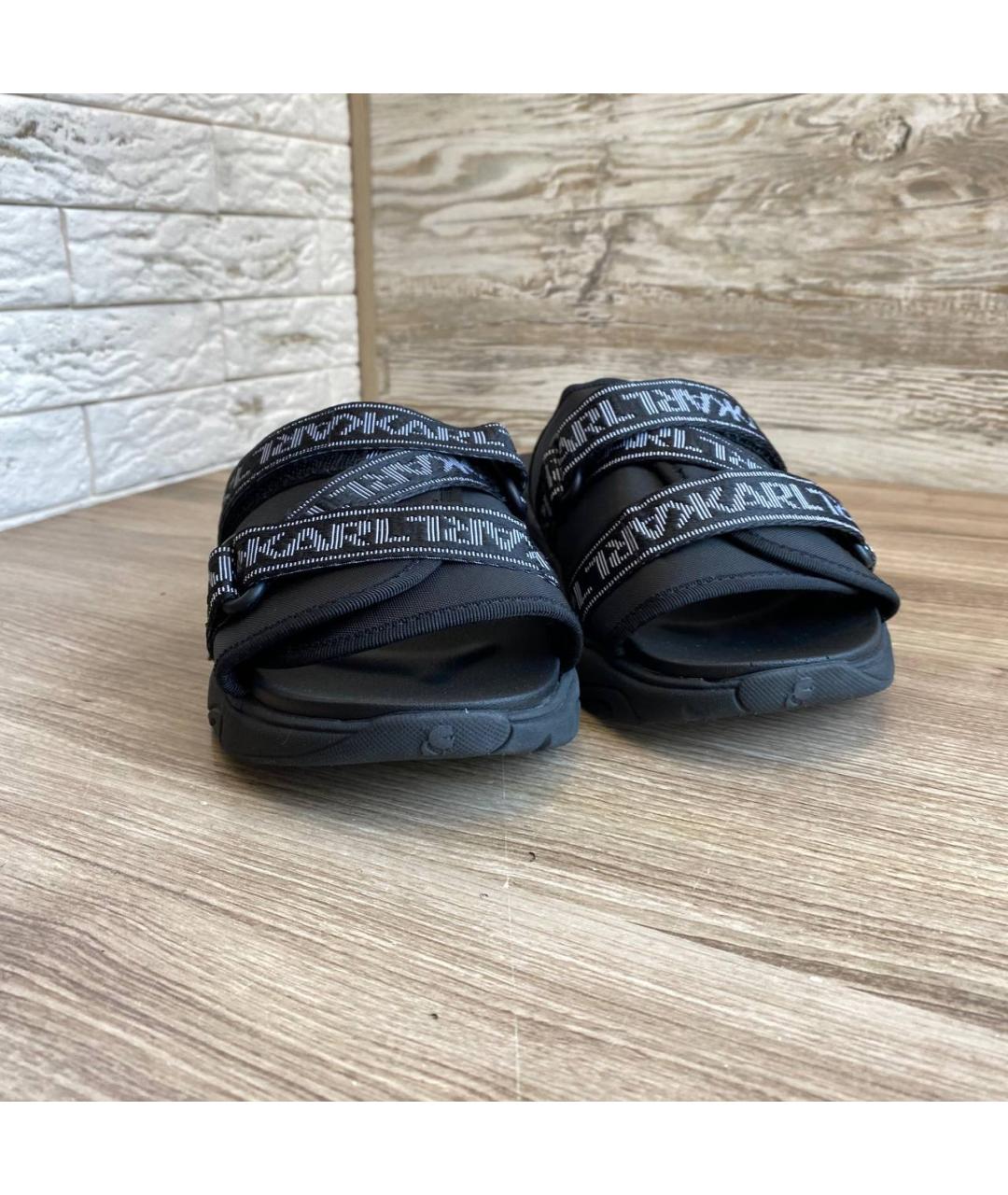 KARL LAGERFELD Черные текстильные шлепанцы, фото 6