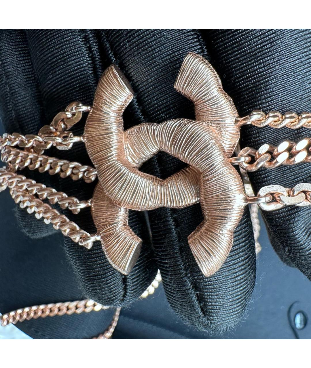 CHANEL Розовое металлическое колье, фото 6