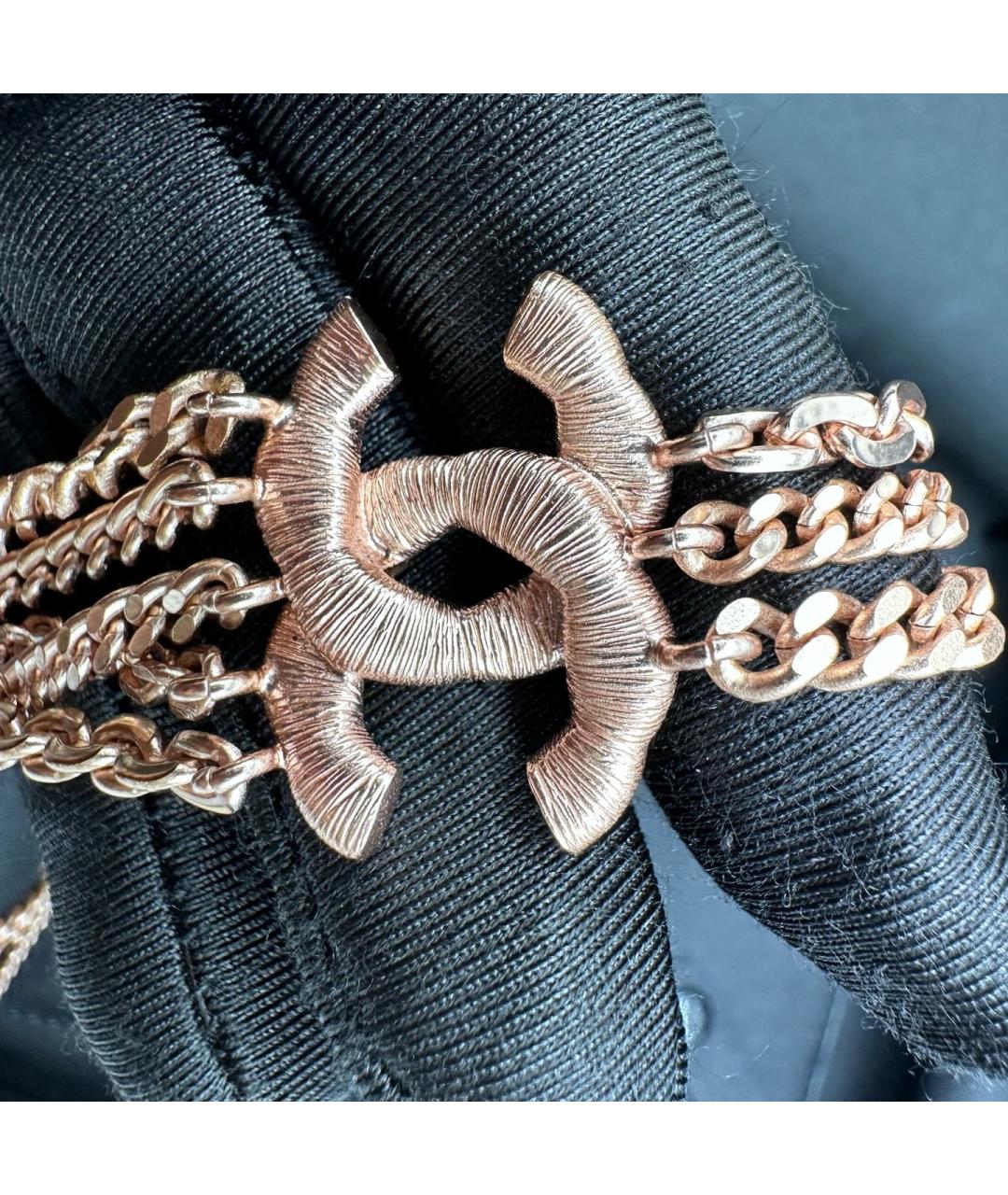 CHANEL Розовое металлическое колье, фото 5