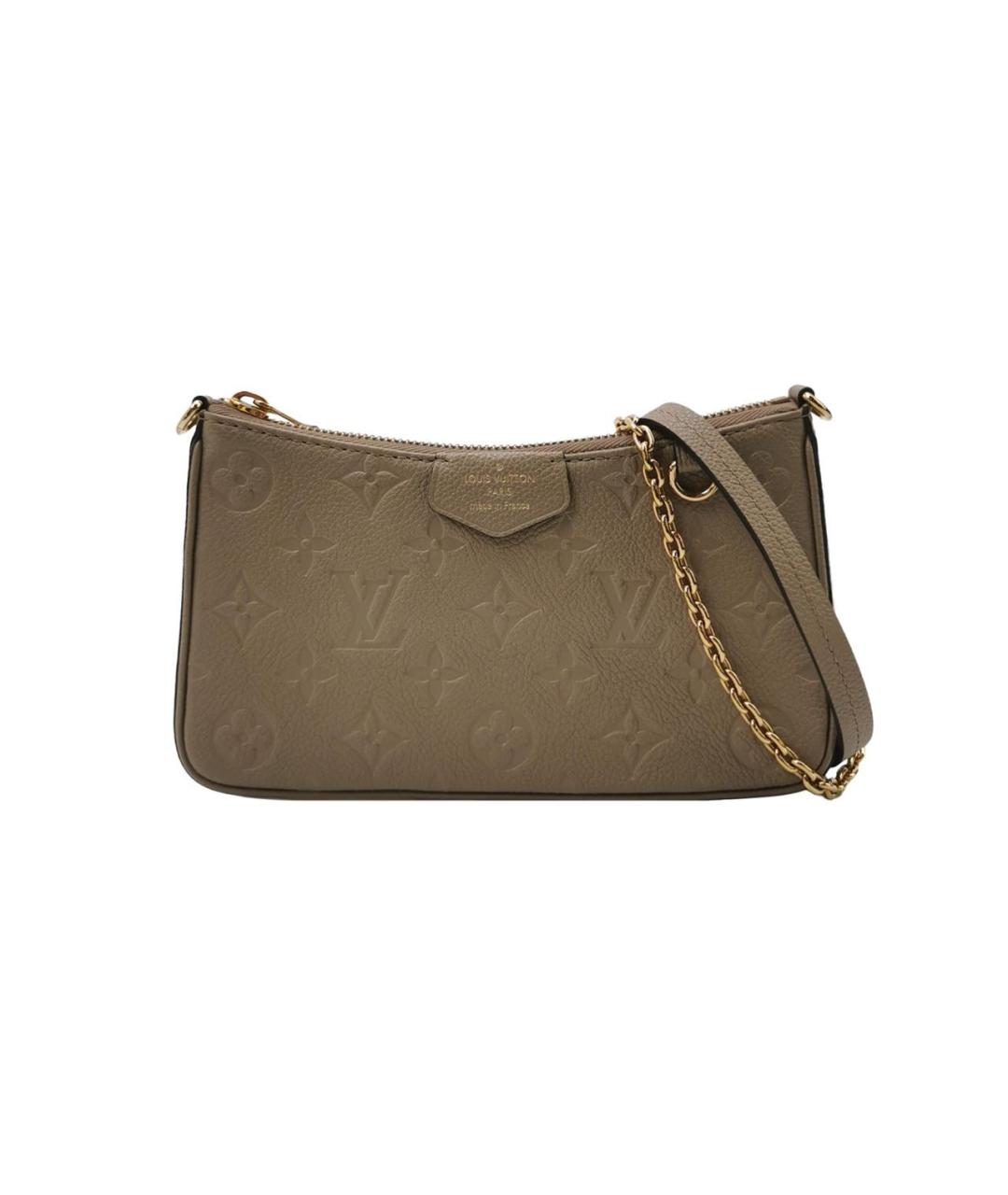 LOUIS VUITTON Бежевая кожаная сумка через плечо, фото 9