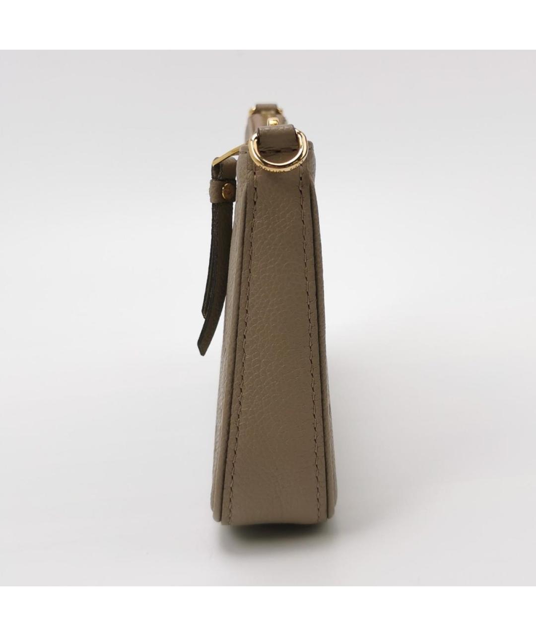 LOUIS VUITTON Бежевая кожаная сумка через плечо, фото 3