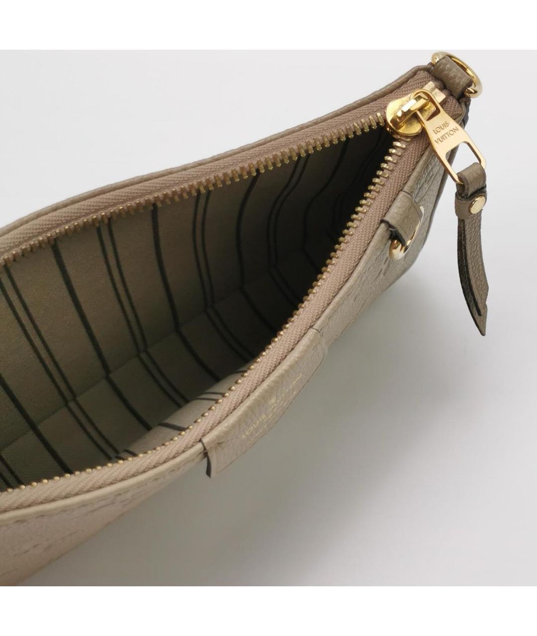 LOUIS VUITTON Бежевая кожаная сумка через плечо, фото 6