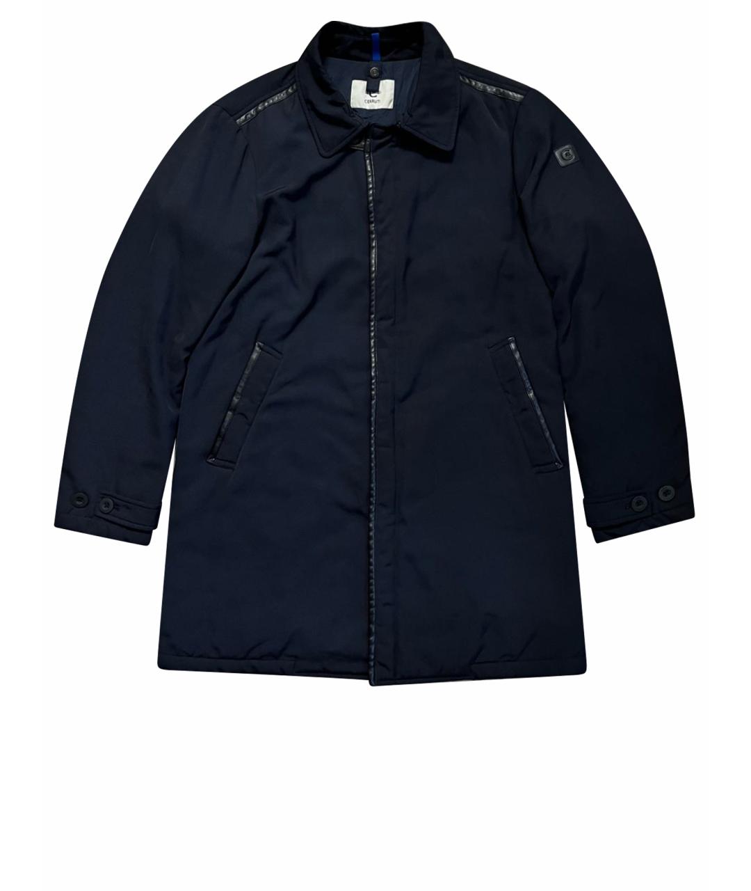 CERRUTI 1881 Темно-синий полиэстеровый тренч / плащ, фото 1