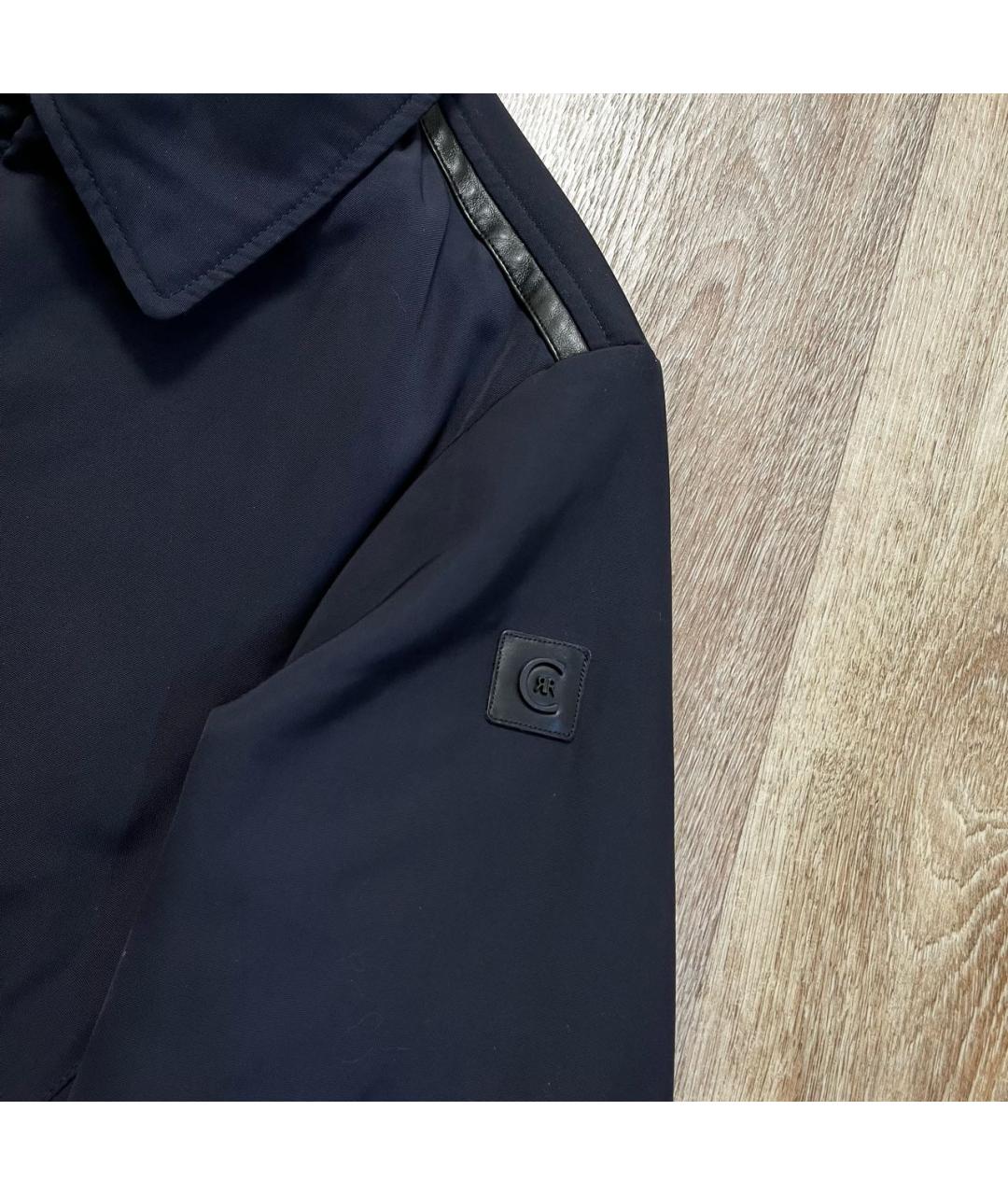 CERRUTI 1881 Темно-синий полиэстеровый тренч / плащ, фото 3