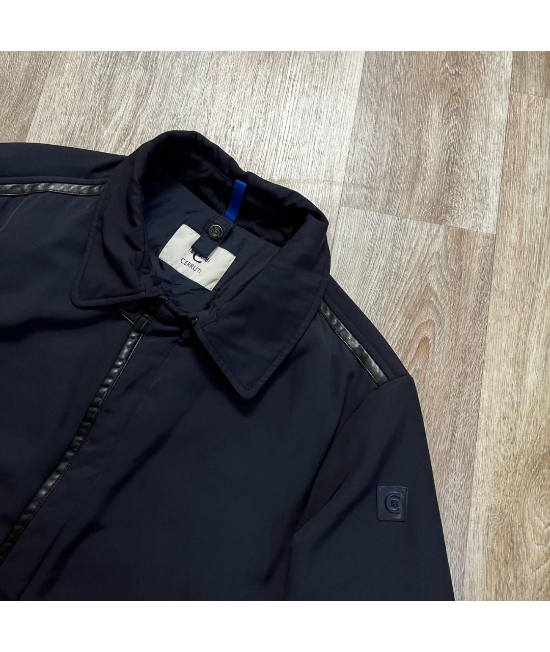 CERRUTI 1881 Темно-синий полиэстеровый тренч / плащ, фото 2