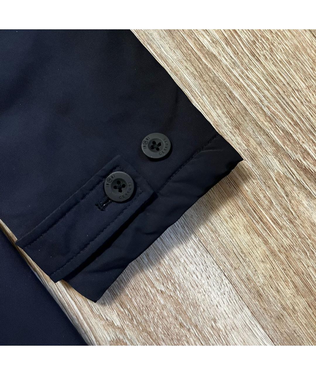 CERRUTI 1881 Темно-синий полиэстеровый тренч / плащ, фото 7