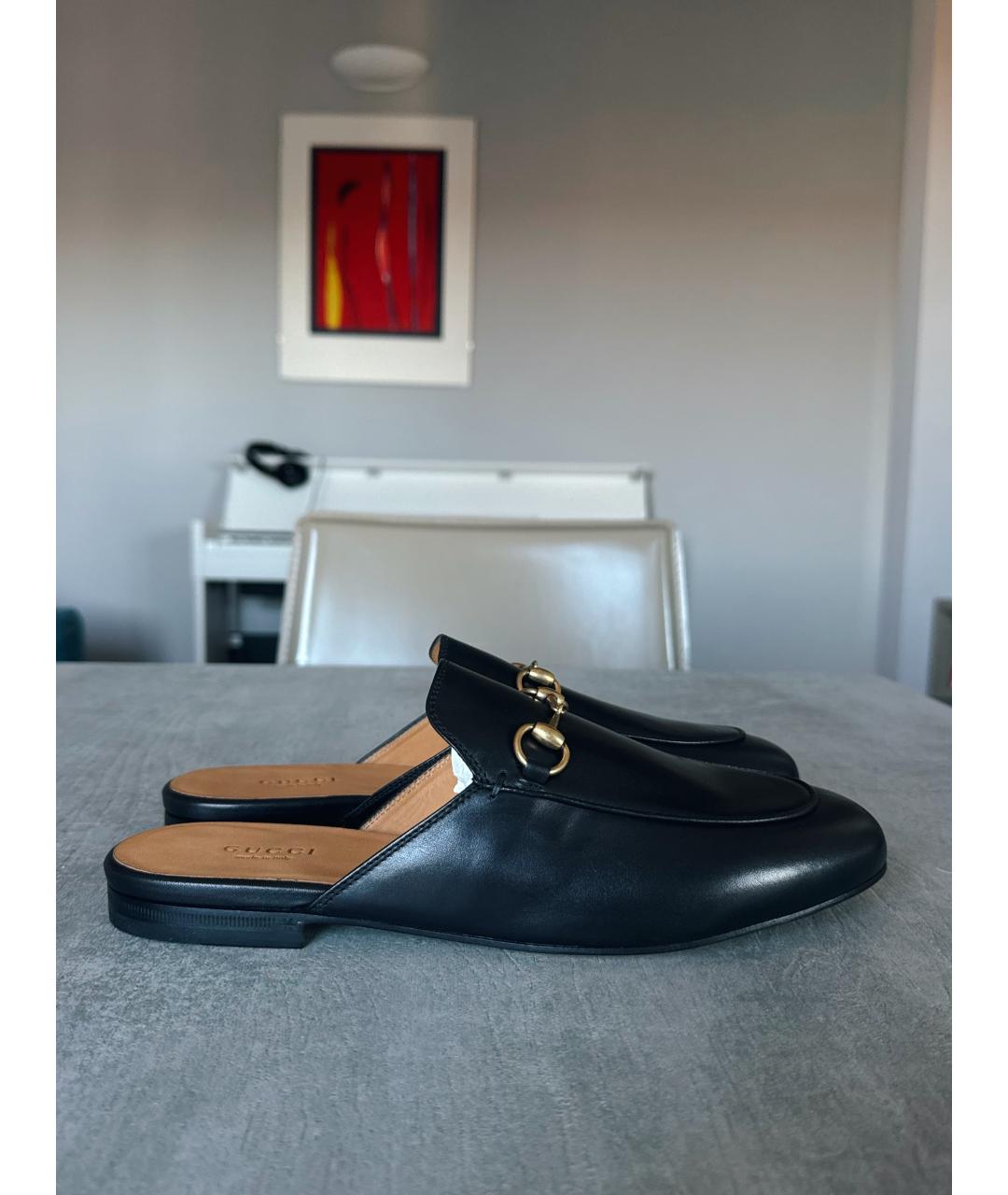 GUCCI Черные кожаные сабо, фото 6