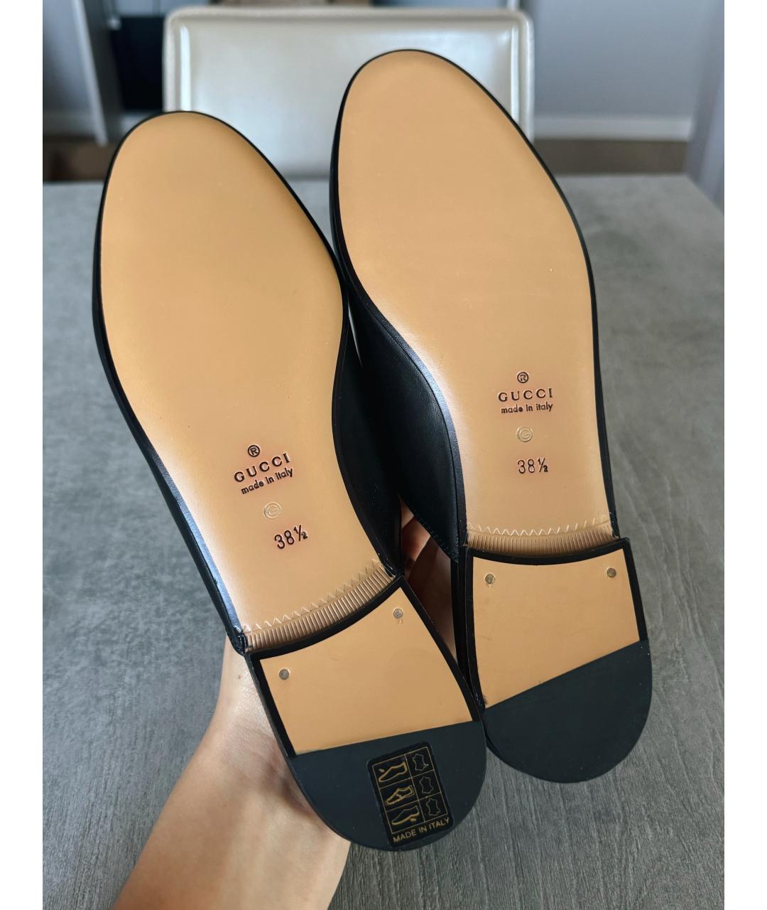 GUCCI Черные кожаные сабо, фото 5