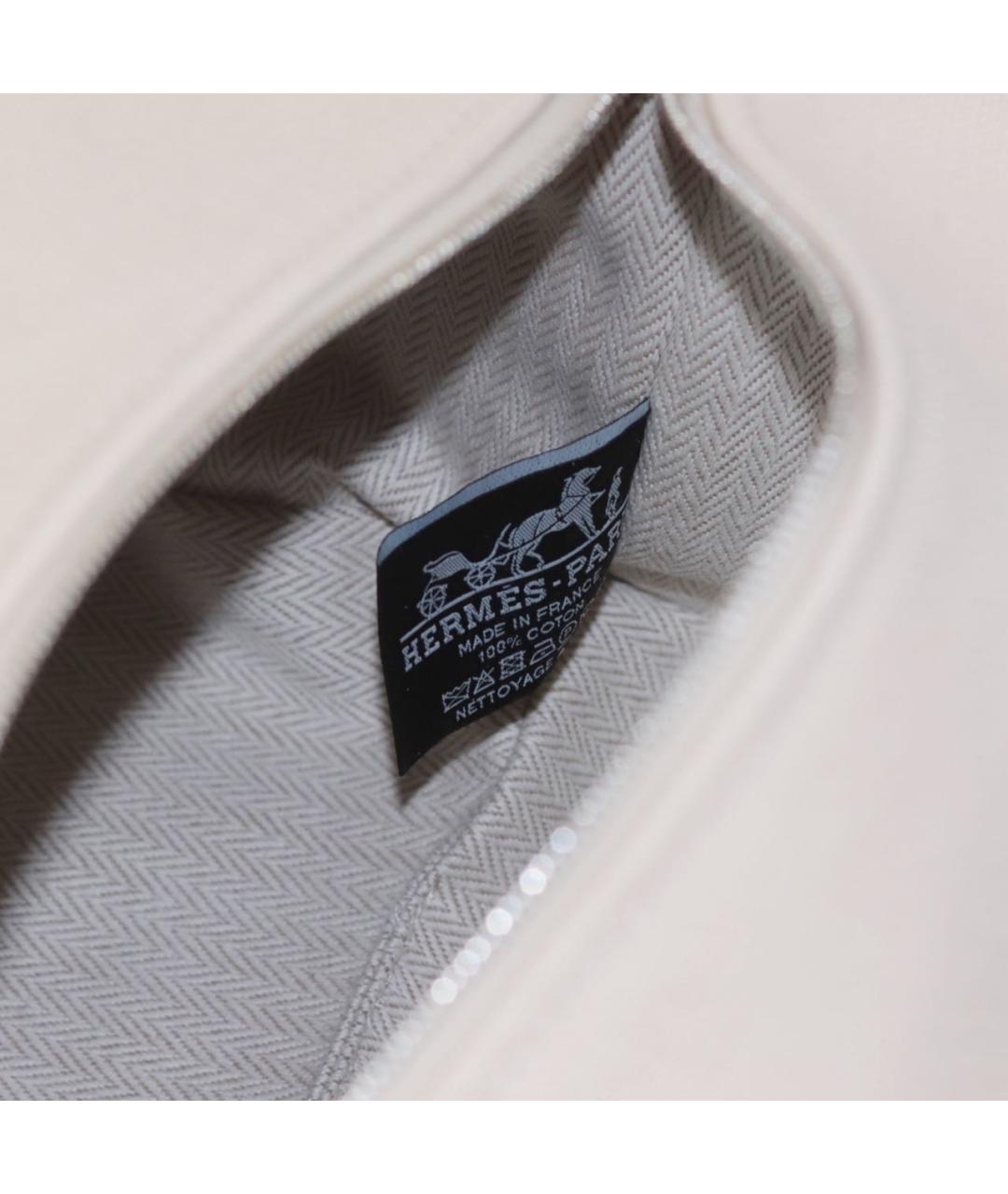 HERMES Бежевая хлопковая косметичка, фото 8