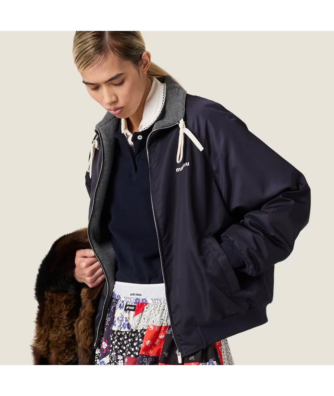 MIU MIU Темно-синяя куртка, фото 2