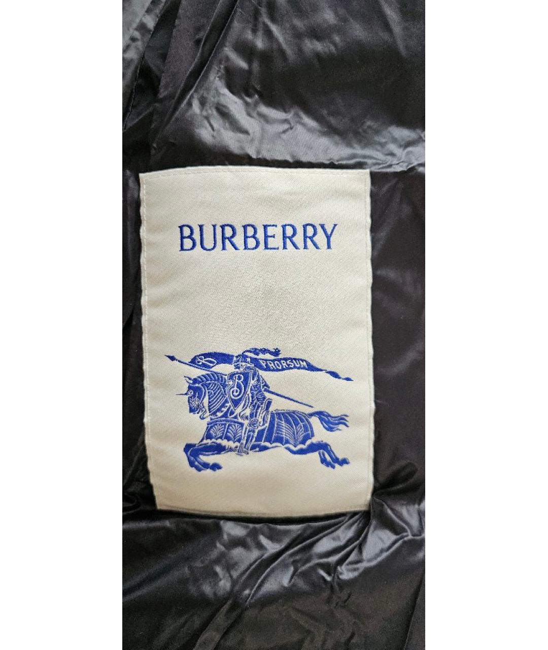 BURBERRY Черный полиэстеровый пуховик, фото 3