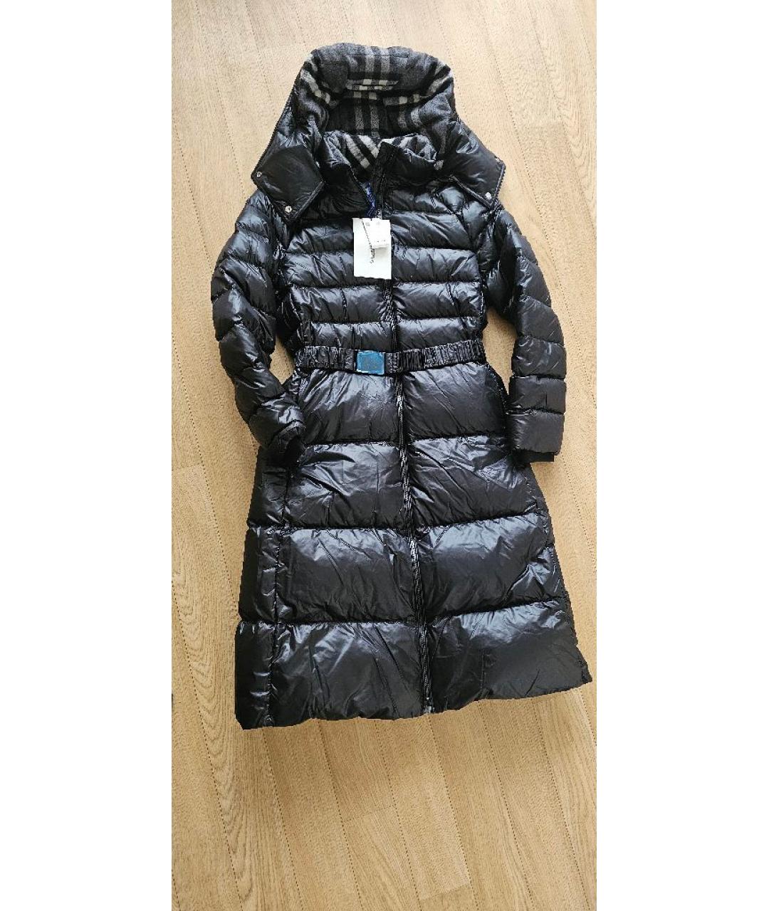 BURBERRY Черный полиэстеровый пуховик, фото 4