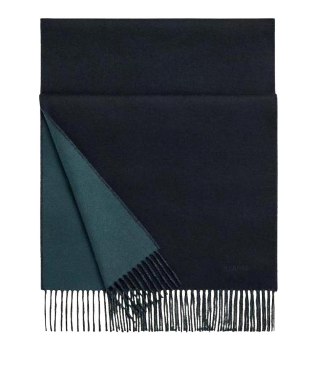 HERMES Черный кашемировый шарф, фото 1