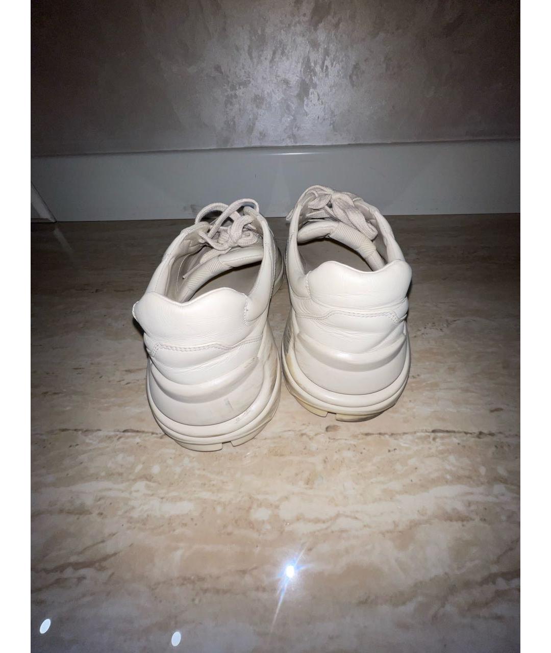 GUCCI Бежевые кожаные кроссовки, фото 3