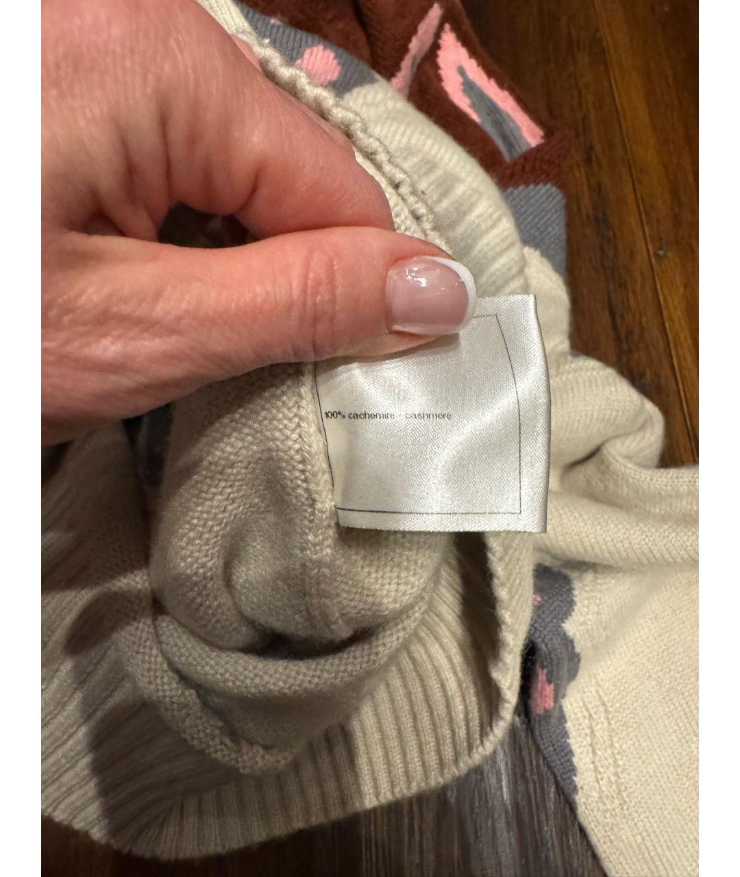 CHANEL Бежевый кашемировый джемпер / свитер, фото 3