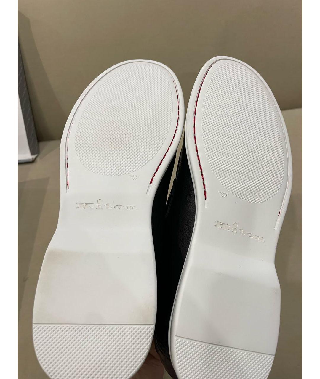 KITON Черные кожаные лоферы, фото 5