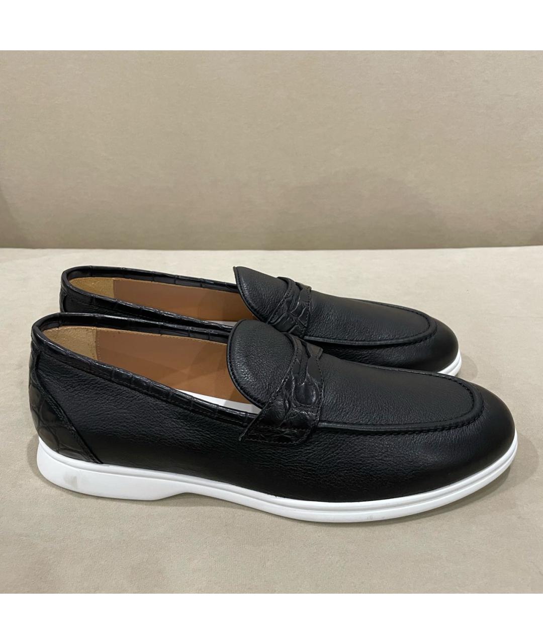 KITON Черные кожаные лоферы, фото 7