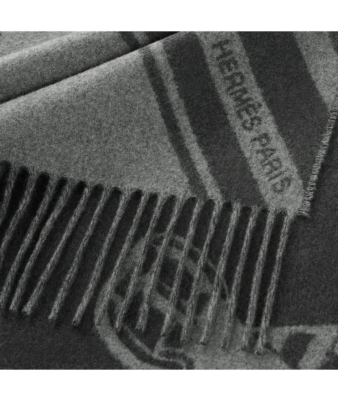 HERMES Антрацитовый кашемировый шарф, фото 2