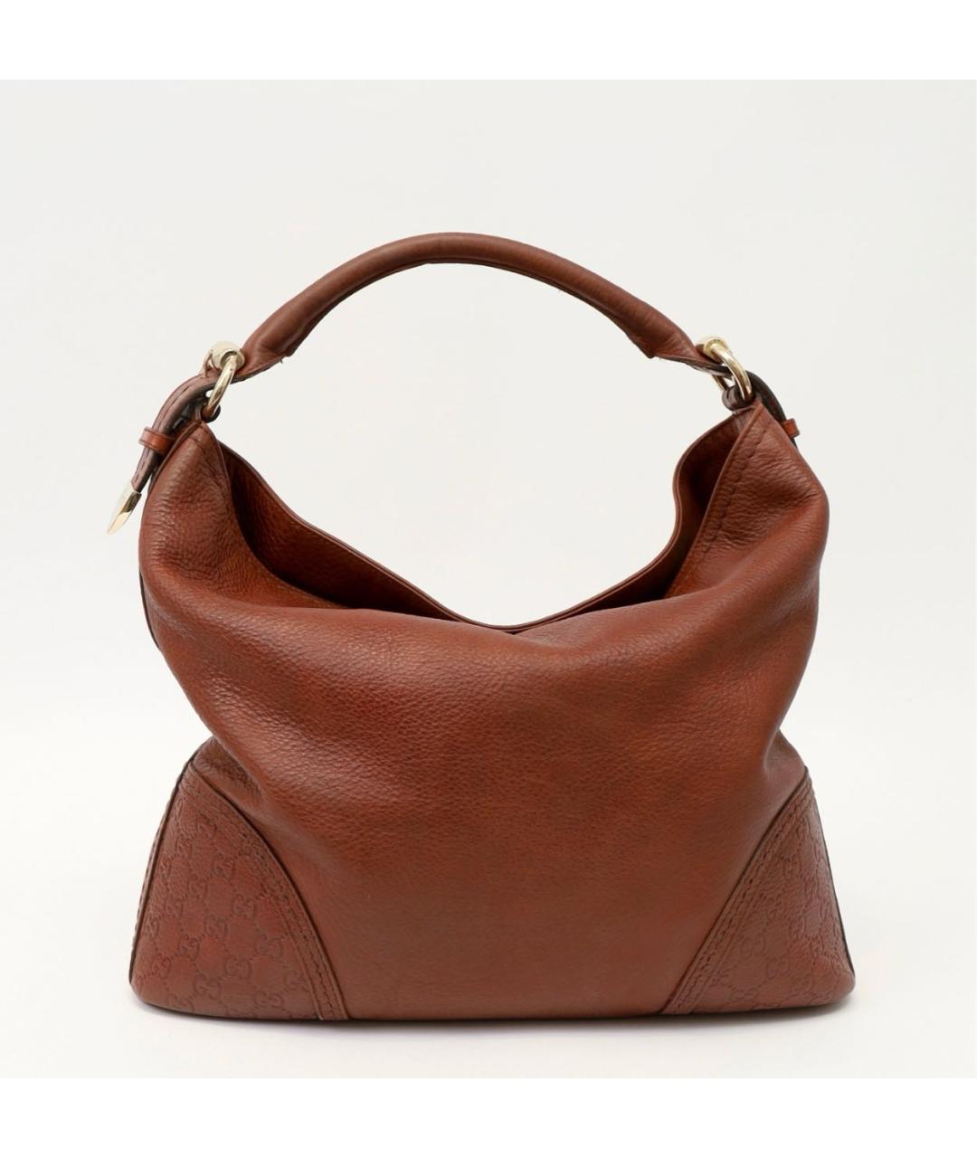 GUCCI Коричневая кожаная сумка через плечо, фото 5