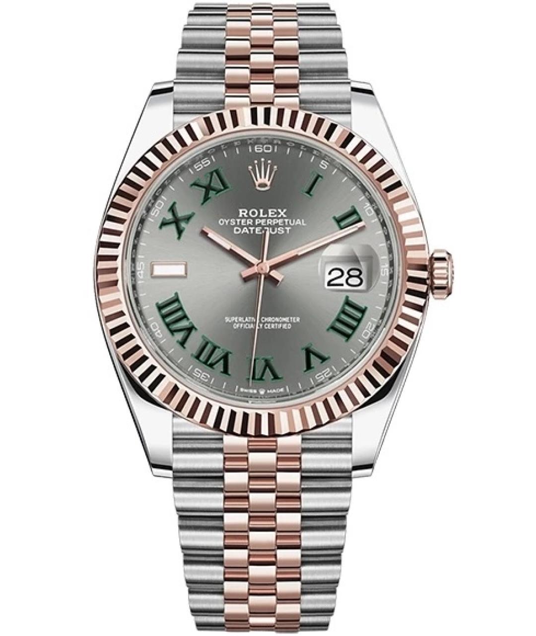 ROLEX Зеленые часы из розового золота, фото 1