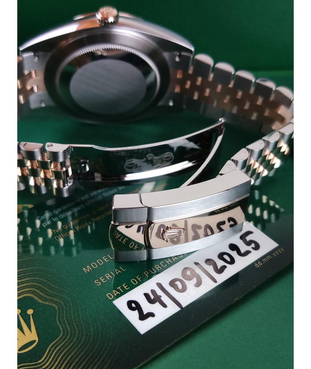 ROLEX Зеленые часы из розового золота, фото 7