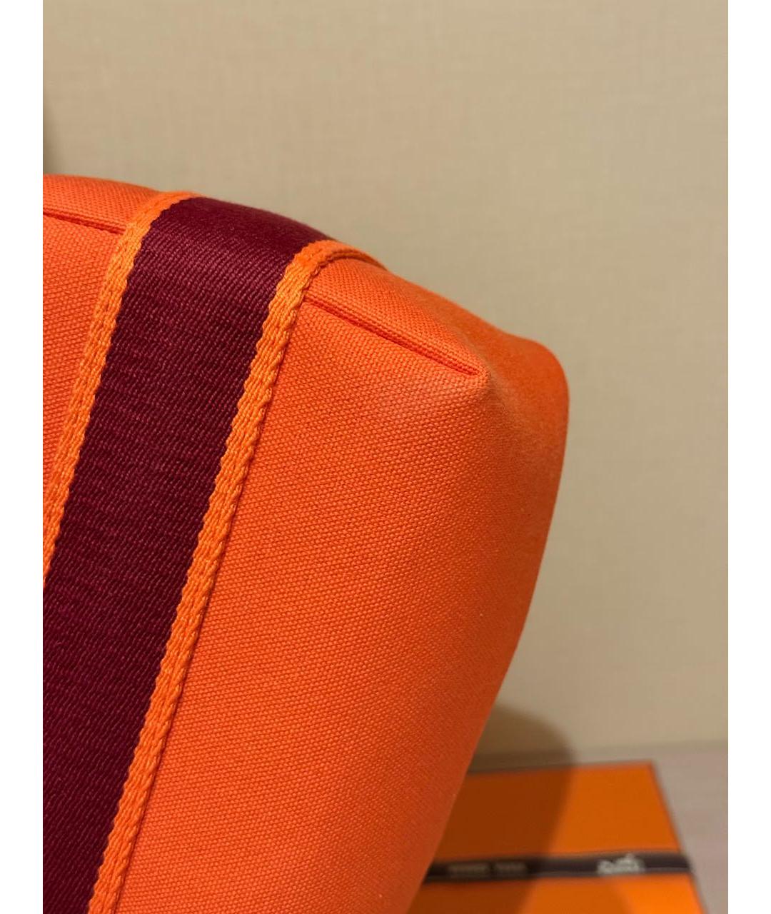 HERMES Оранжевая хлопковая косметичка, фото 6