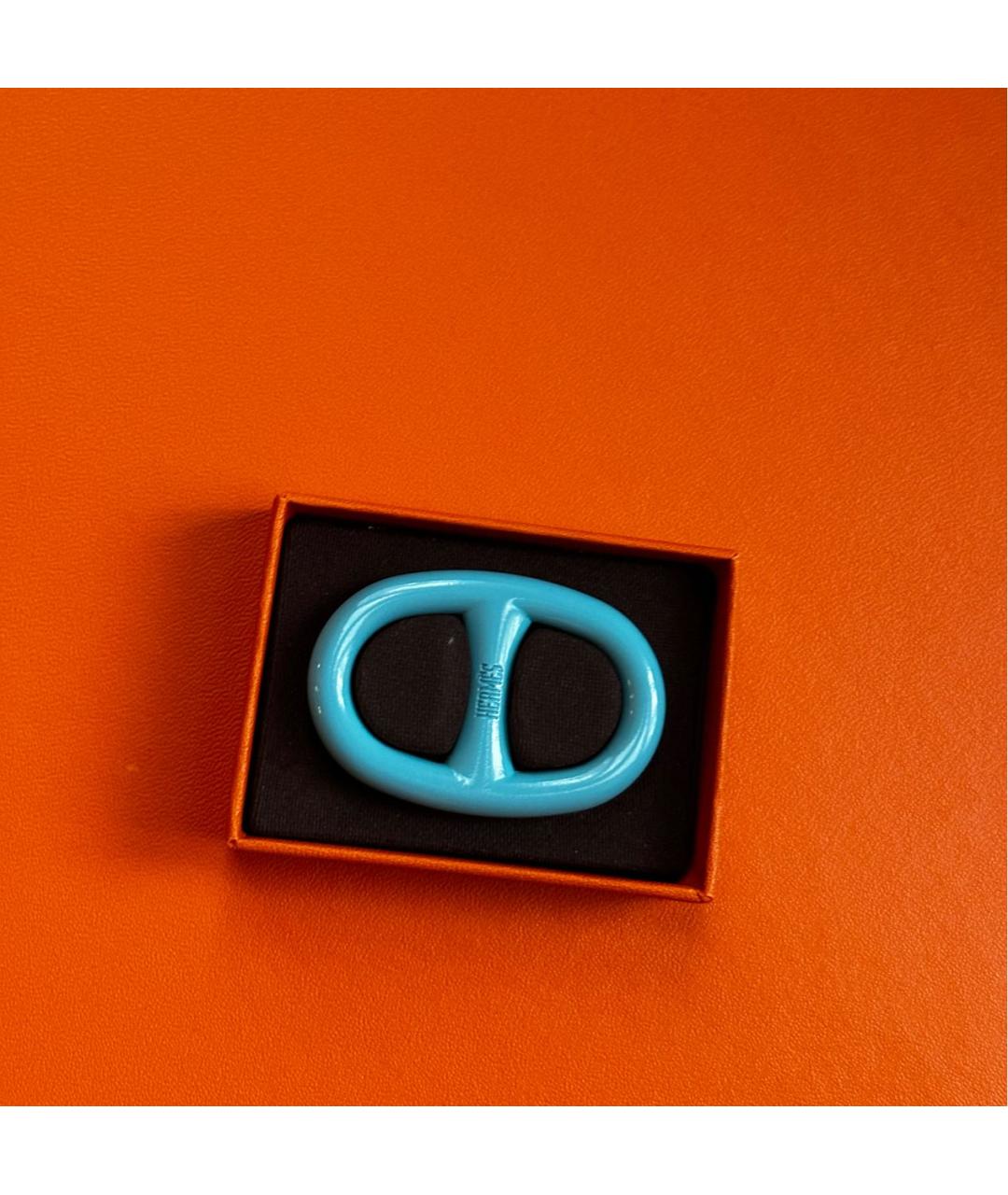 HERMES Бирюзовый платок, фото 4