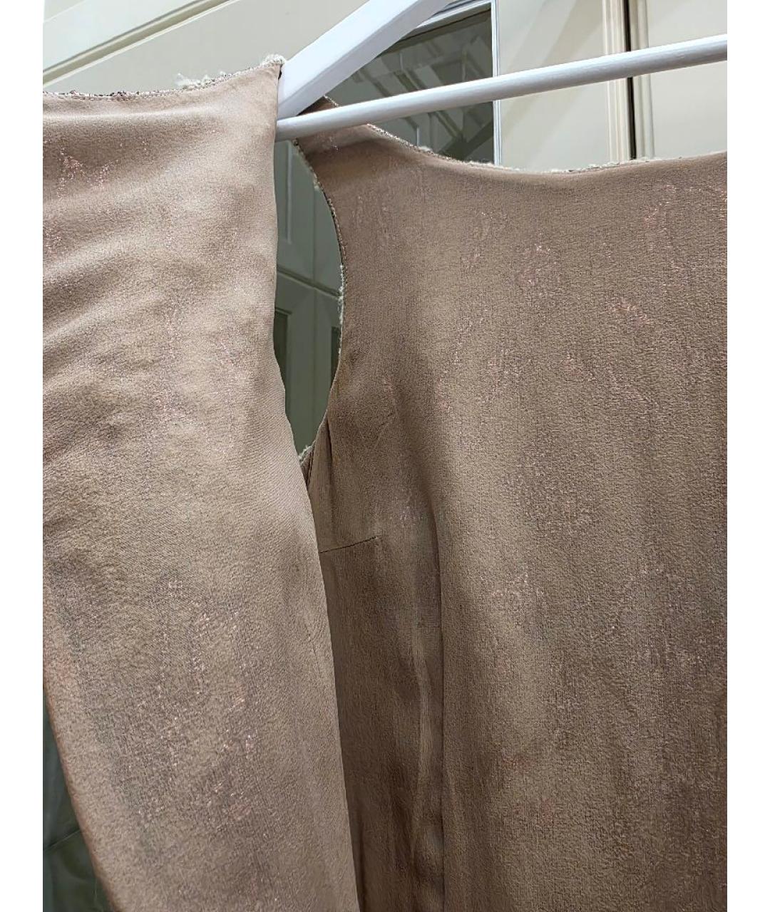 GIAMBATTISTA VALLI Золотое шерстяное коктейльное платье, фото 7