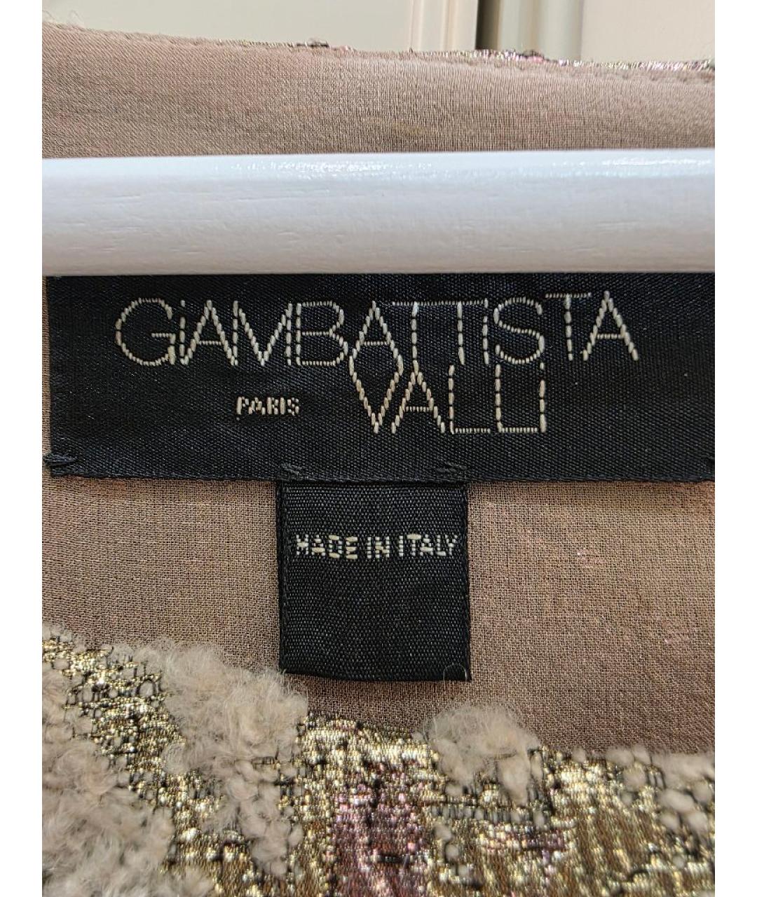 GIAMBATTISTA VALLI Золотое шерстяное коктейльное платье, фото 4