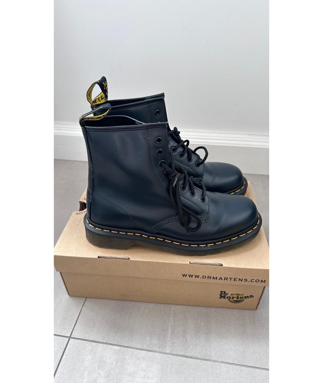 DR. MARTENS Темно-синие кожаные высокие ботинки, фото 7
