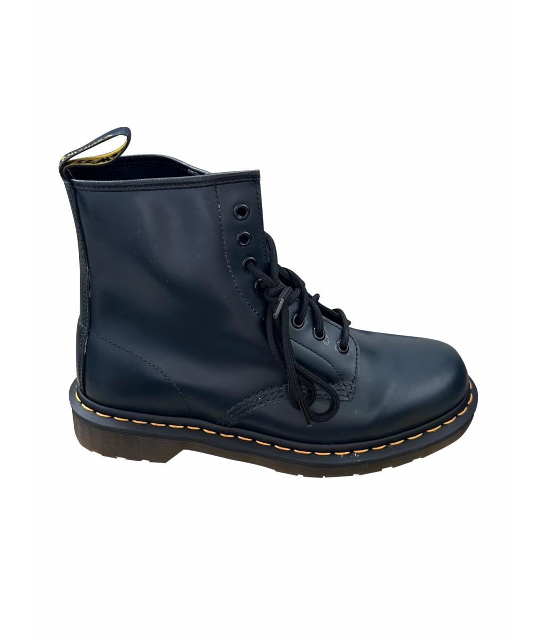 DR. MARTENS Темно-синие кожаные высокие ботинки, фото 1