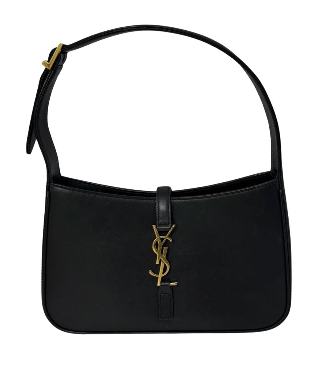 SAINT LAURENT Черная кожаная сумка с короткими ручками, фото 1