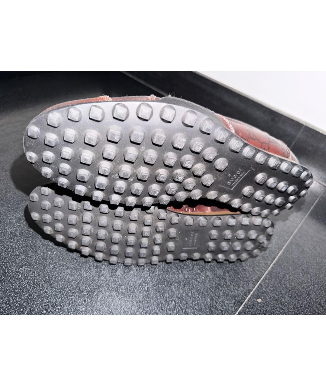 GUCCI Коричневые кожаные кроссовки, фото 5